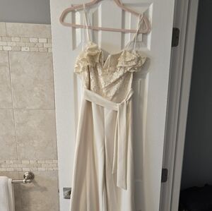 Elegant Cream Lace Gown